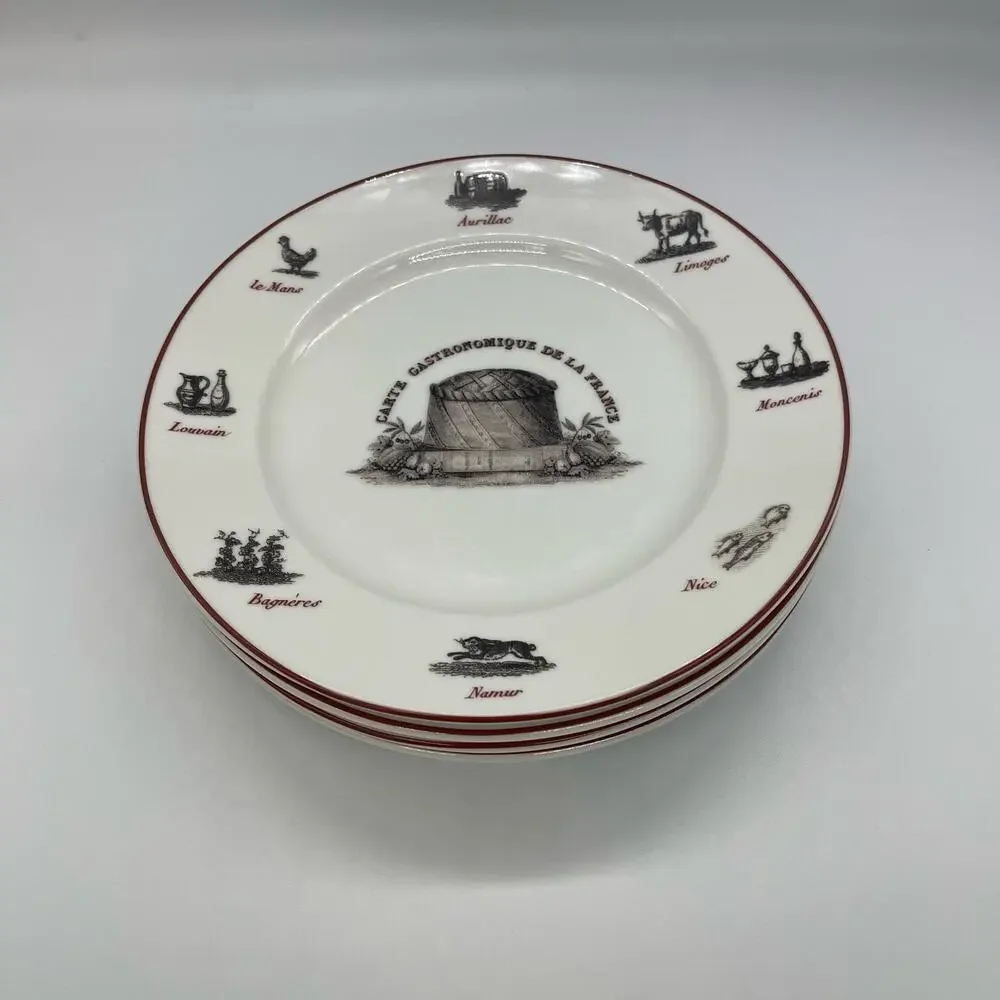 Williams Sonoma Carte Gastronomique De La France Set of 4 Salad Plates 8.25